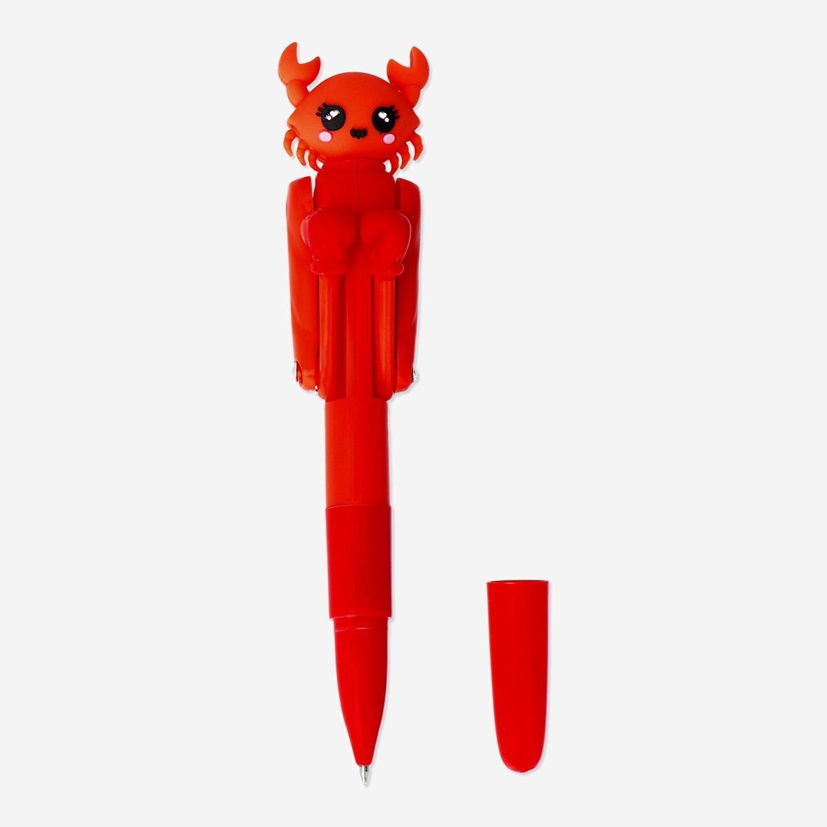 Red Crab With Erasable Ink Punching Pen