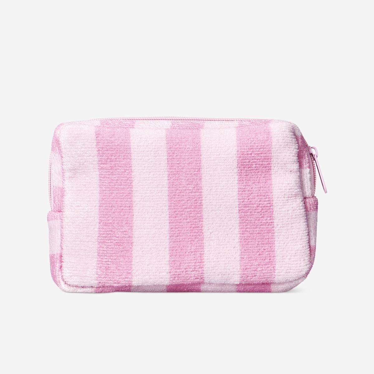 Pink Stripes And Pineapple Print Cosmetic Bag