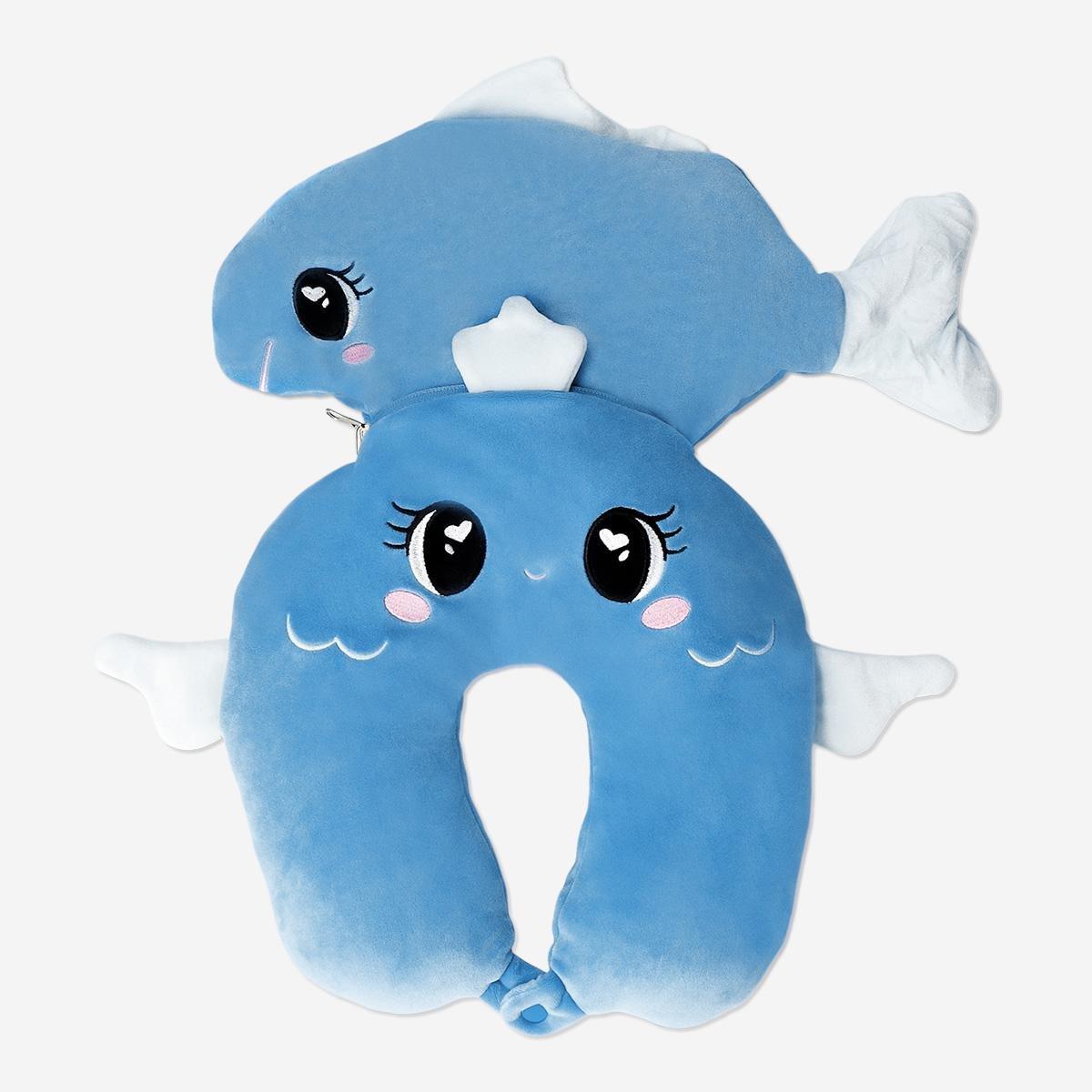 Blue 2 In 1 Fish Travel Pillow