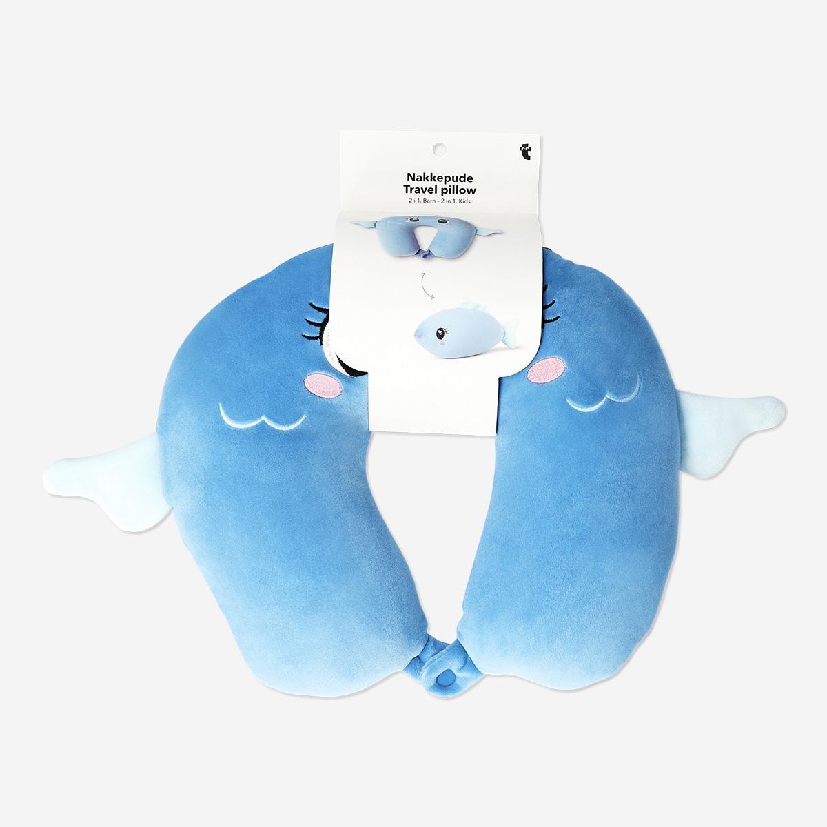 Blue 2 In 1 Fish Travel Pillow