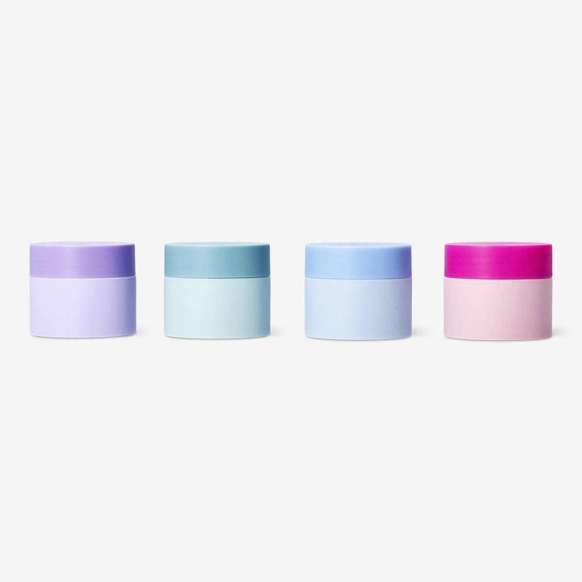 Multicolour Travel Containers With Stickers In Bag - 4 Pcs