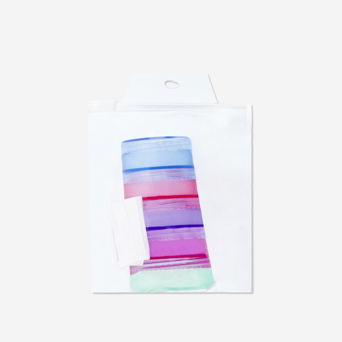 Multicolour Stackable Travel Jars With Labels - 5 Pcs