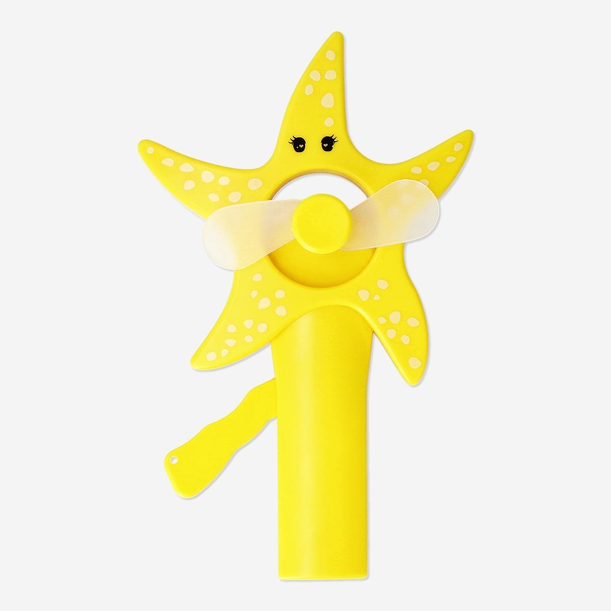 Yellow Handheld Fan - Starfish