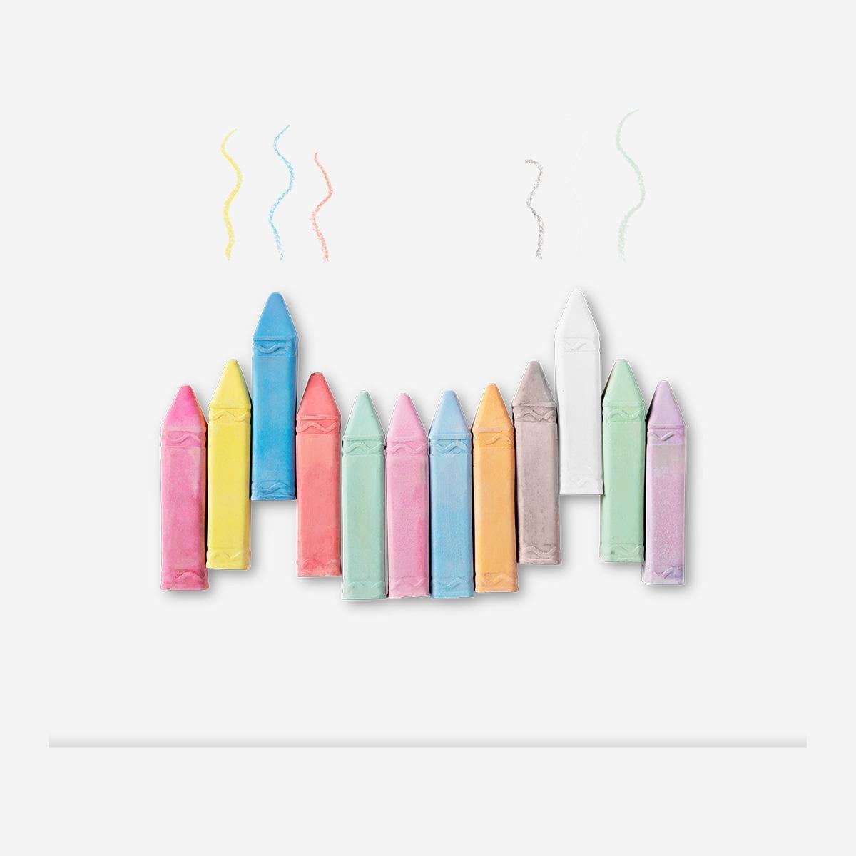 Multicolour Set Of Pavement Chalks - 12 Pcs