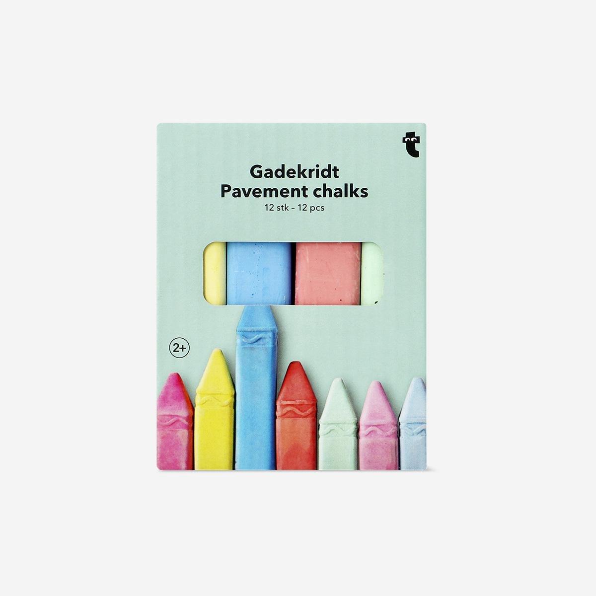 Multicolour Set Of Pavement Chalks - 12 Pcs