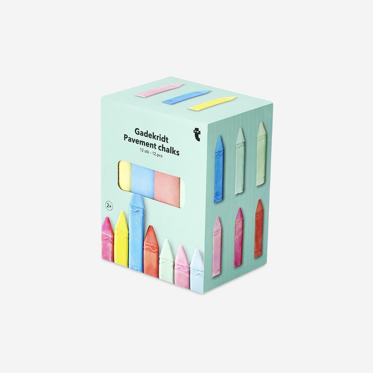 Multicolour Set Of Pavement Chalks - 12 Pcs