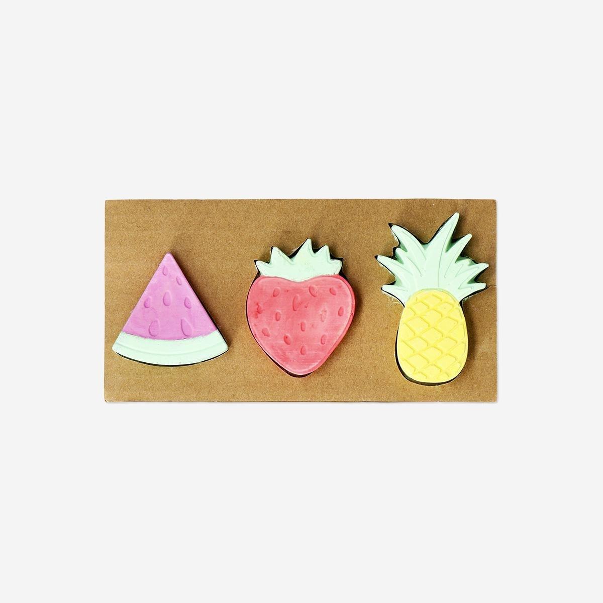 Multicolour Fruit Chalk Set - 3 Pcs