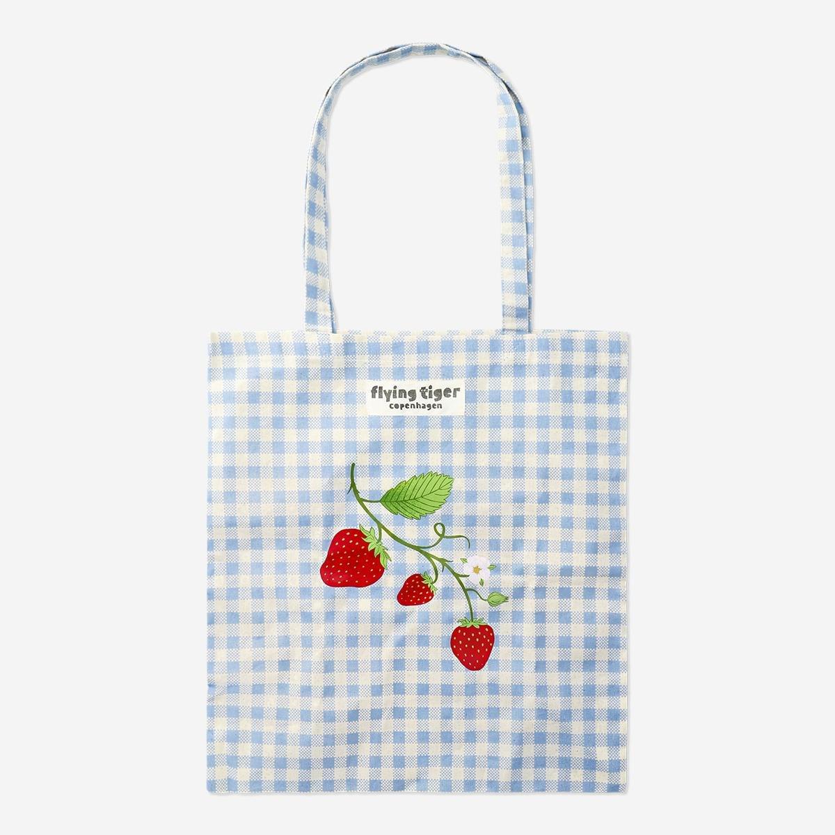 Multicolour Strawberry Print Tote Bag