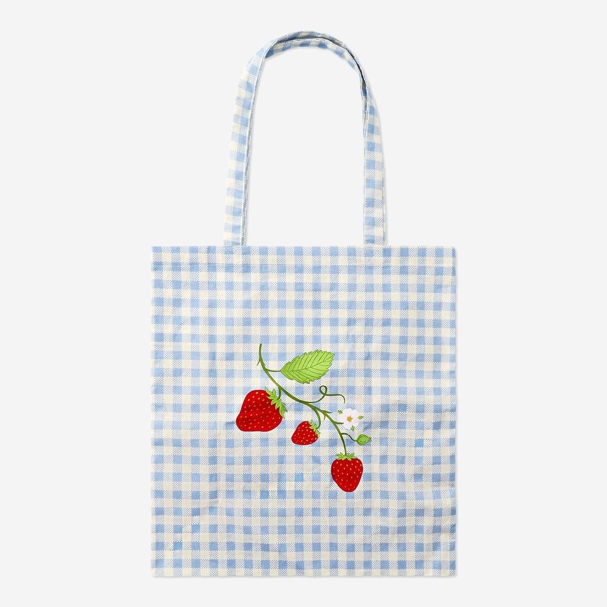 Multicolour Strawberry Print Tote Bag