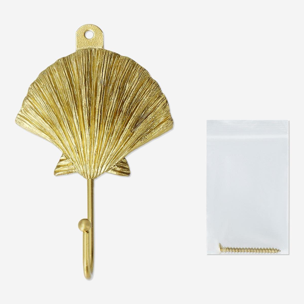 Gold Brass Seashell Hook