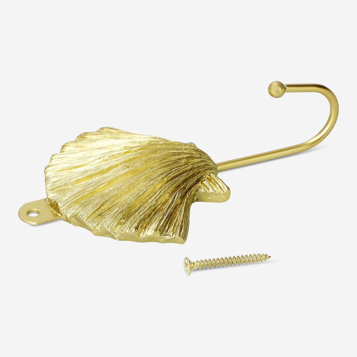 Gold Brass Seashell Hook
