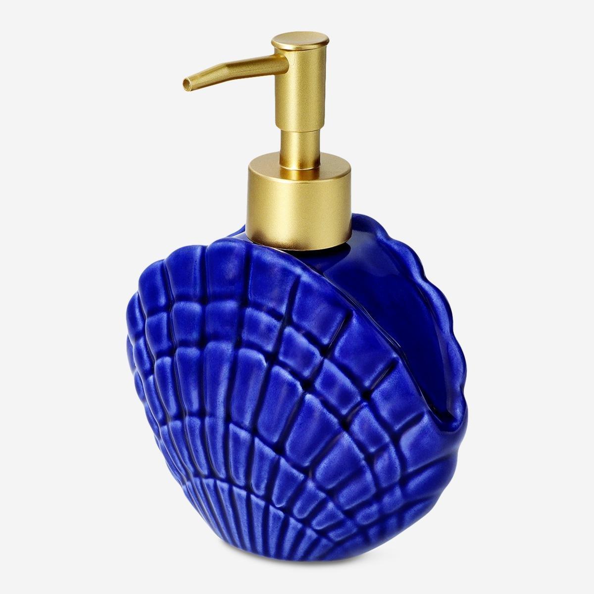 Blue Seashell Soap Dispenser