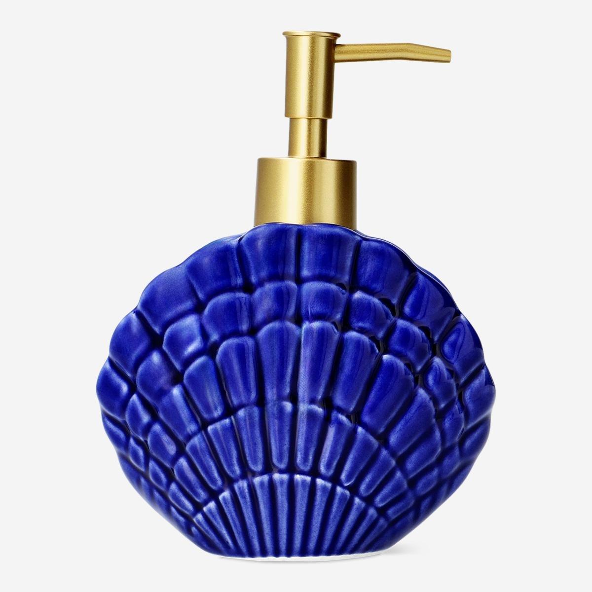 Blue Seashell Soap Dispenser