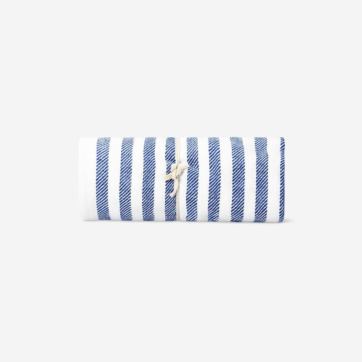 Blue Throw Blanket With Fringes - 120X170 Cm