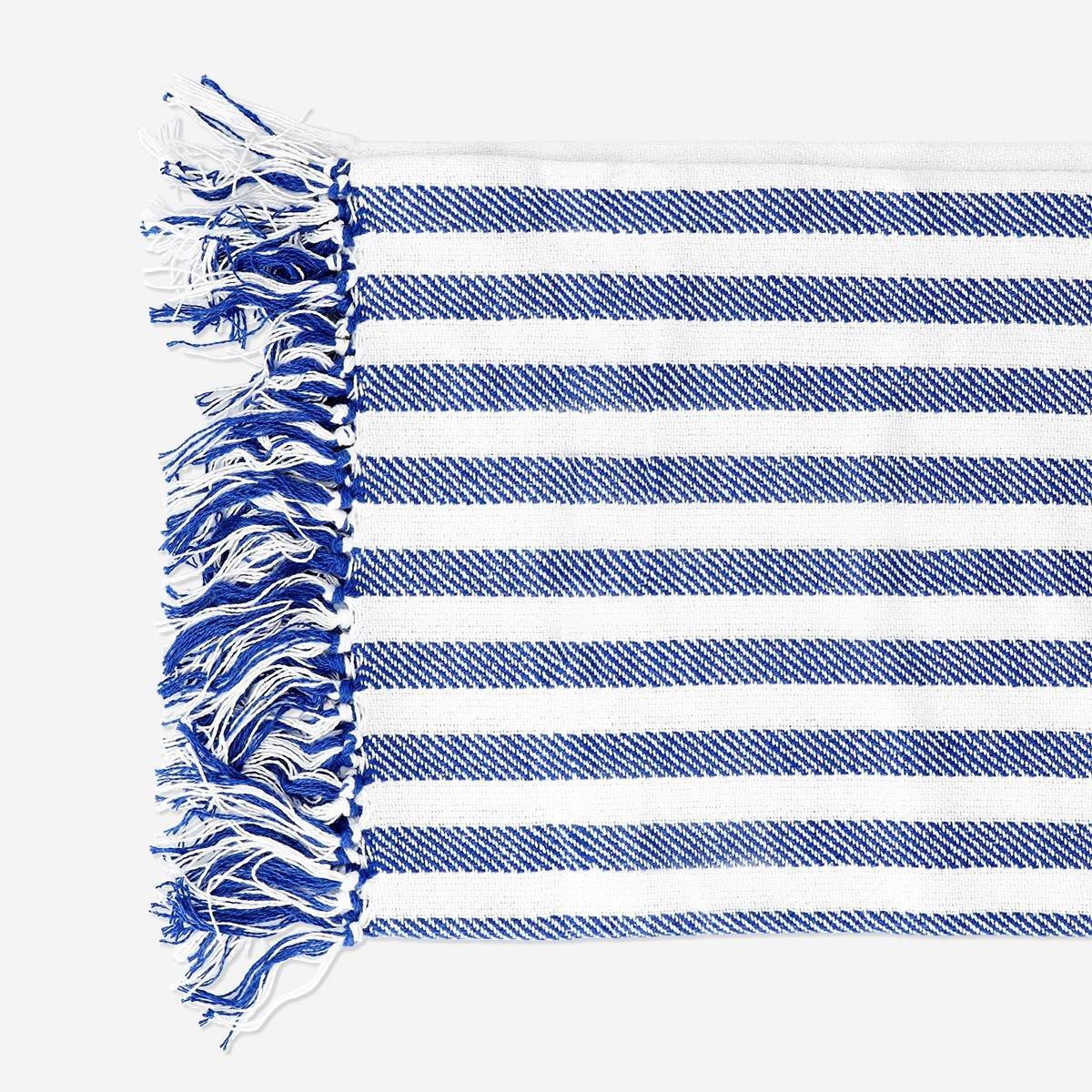 Blue Throw Blanket With Fringes - 120X170 Cm