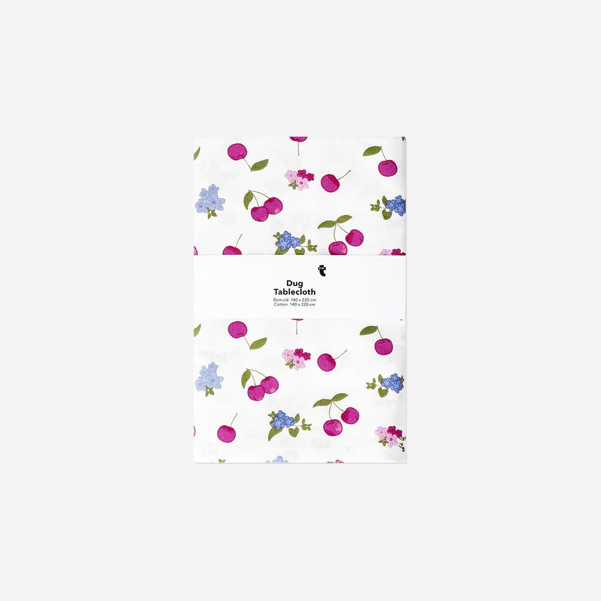Multicolour Floral Tablecloth With Cherries - 140 X 220 Cm