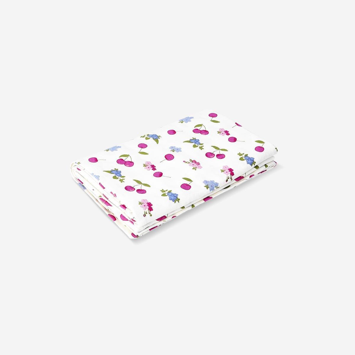 Multicolour Floral Tablecloth With Cherries - 140 X 220 Cm