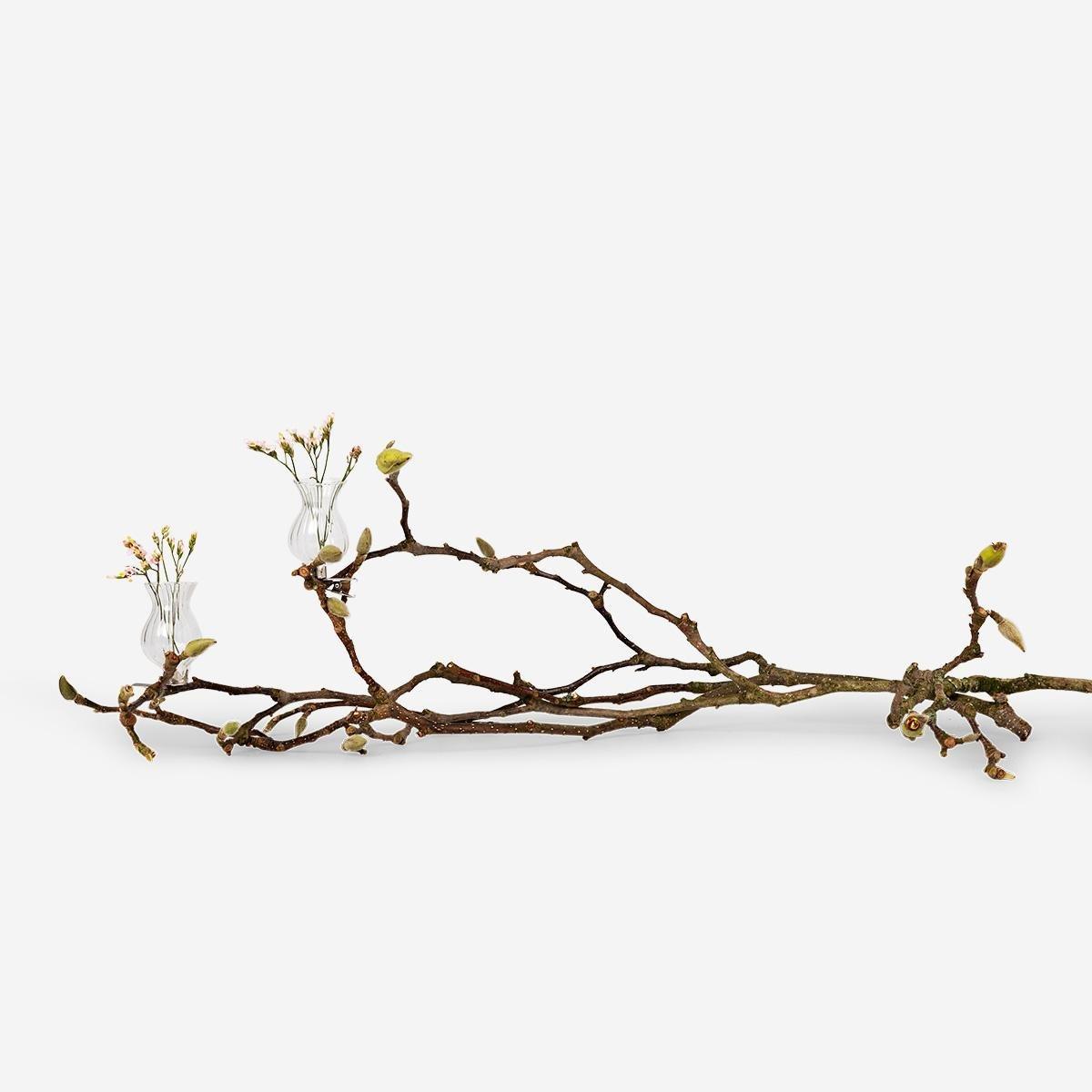 White Glass Decorations With Clips For Flowers - 2 Pcs