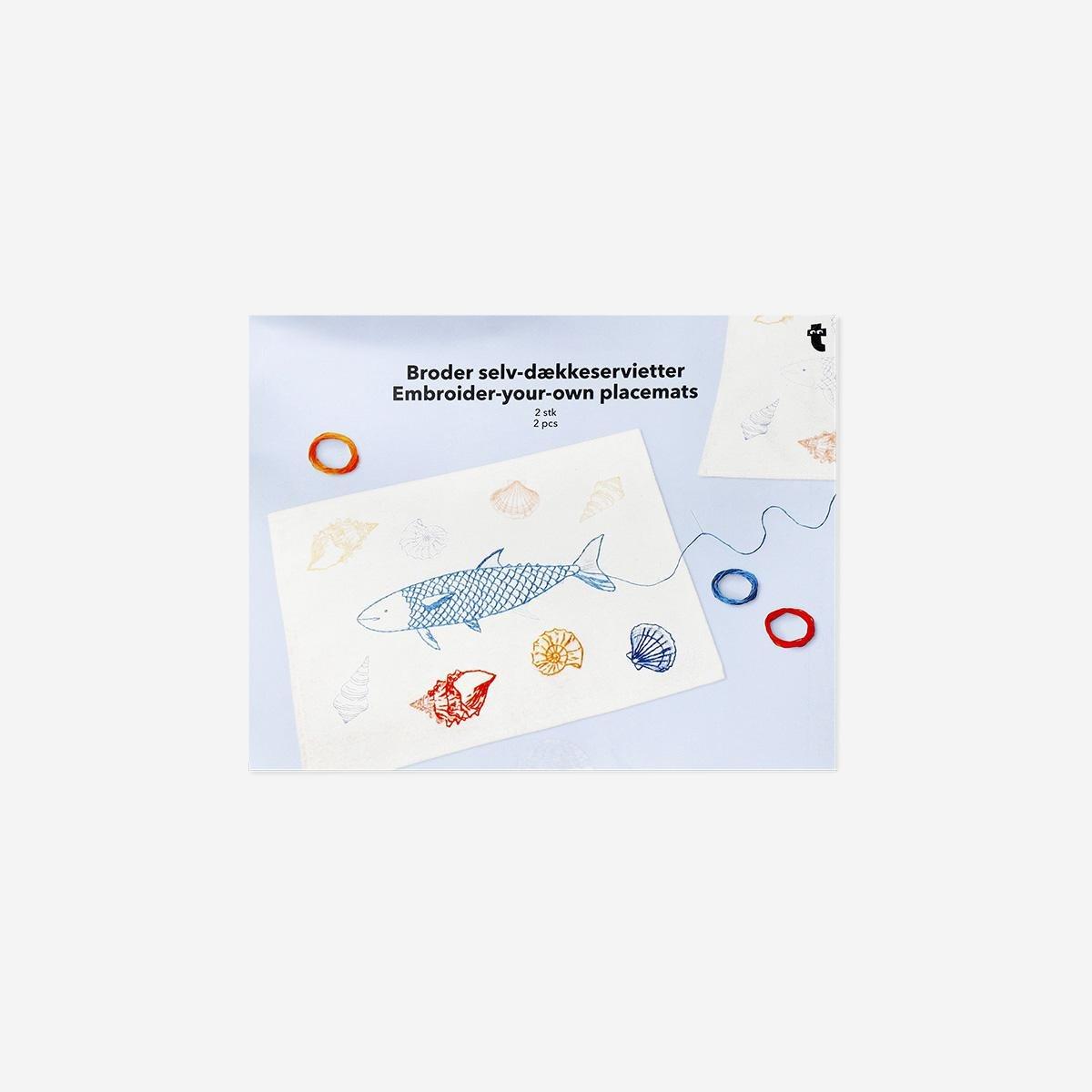 Multicolour Diy Ocean Embroidery Placemat