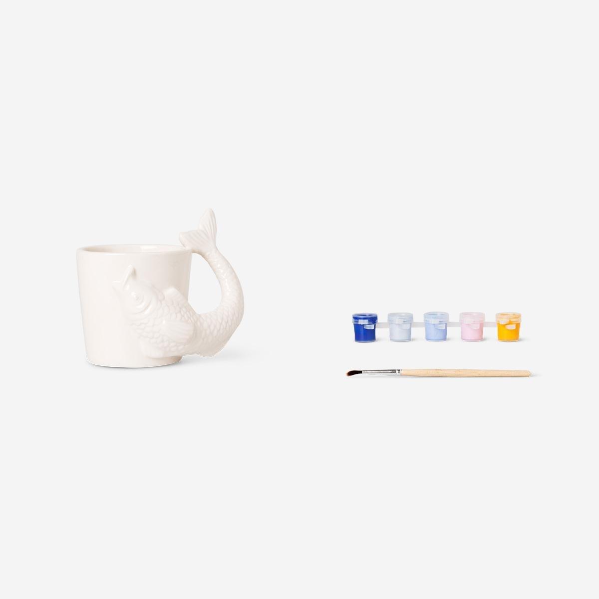 Multicolour DIY Fish Mug . 250 Ml