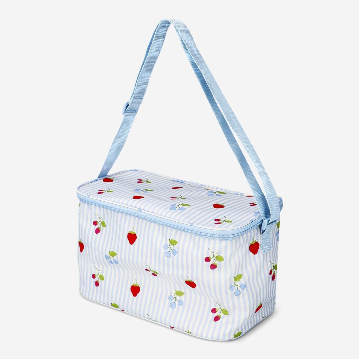Blue Cooler Bag With Berries