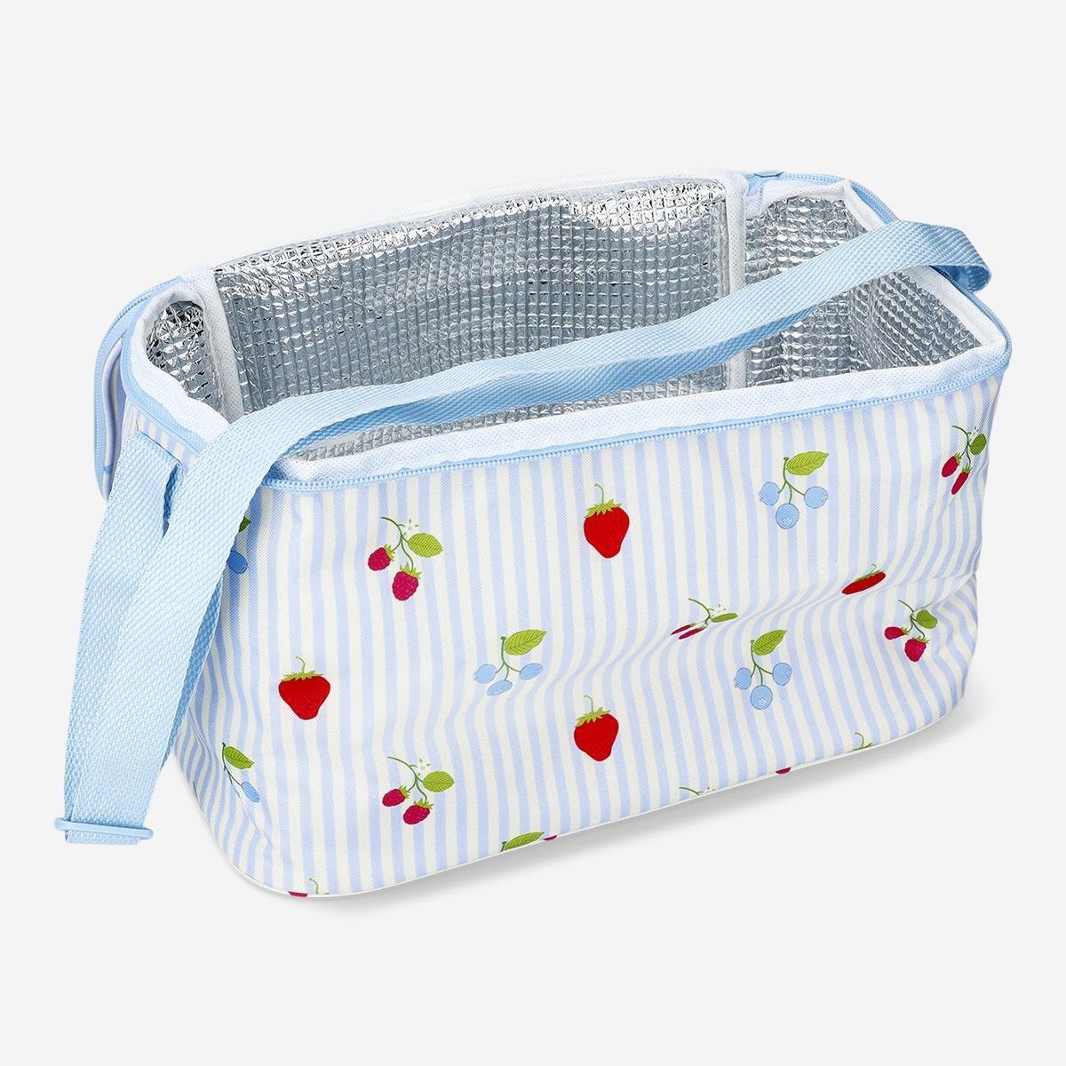 Blue Cooler Bag With Berries