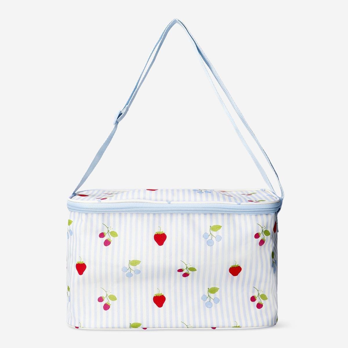 Blue Cooler Bag With Berries