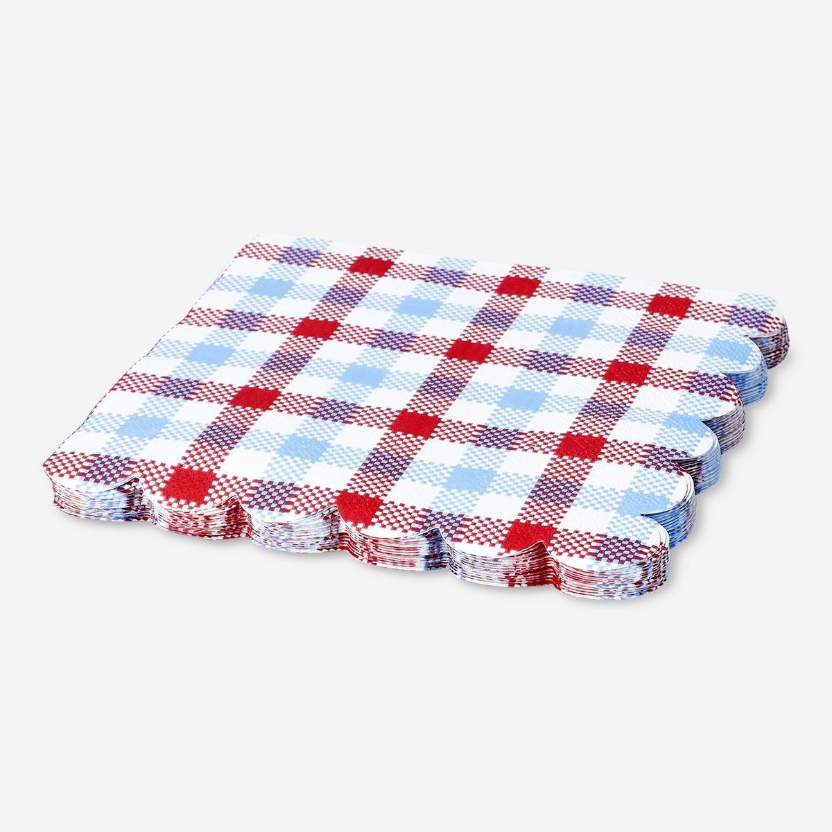 Multicolour Checkered Napkins - 16 Pcs