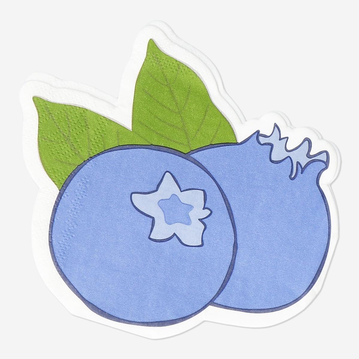 Blue Blueberry Napkins - 16 Pcs