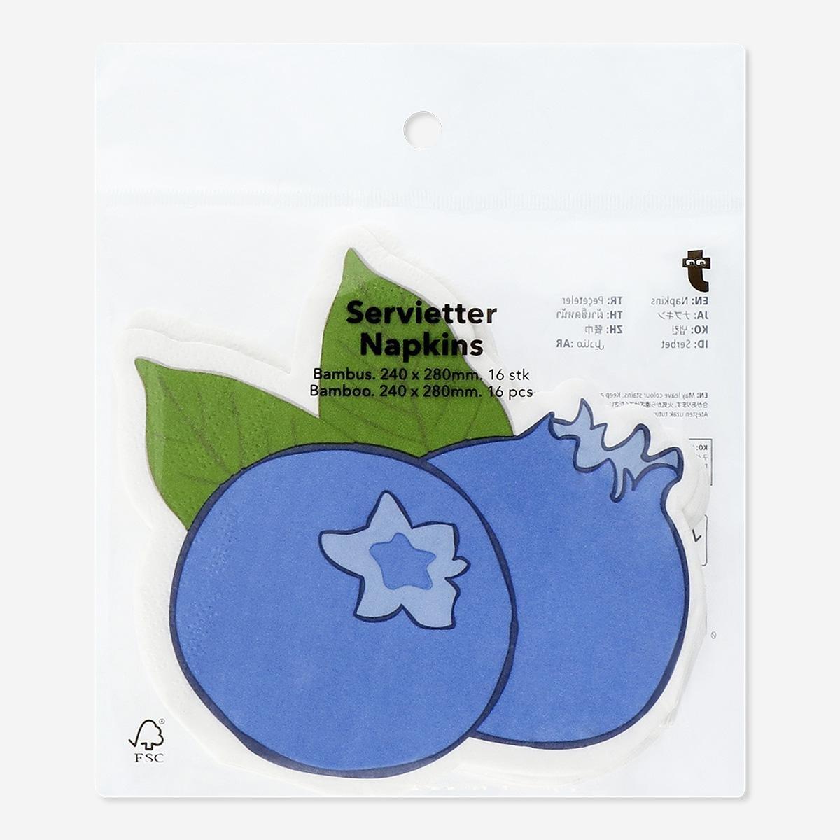 Blue Blueberry Napkins - 16 Pcs