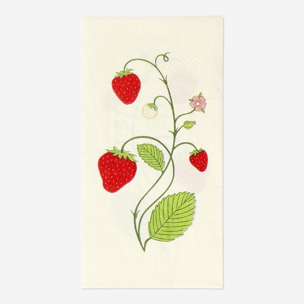 Multicolour Strawberry Print Napkins - 16 Pcs