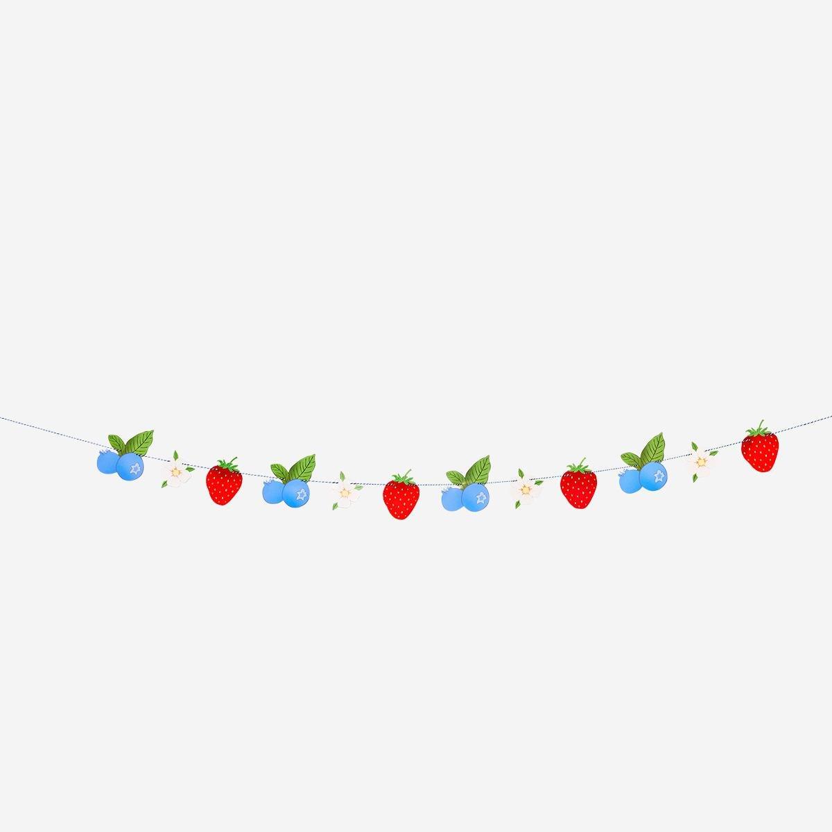 Red Strawberry Paper Garland - 300 Cm