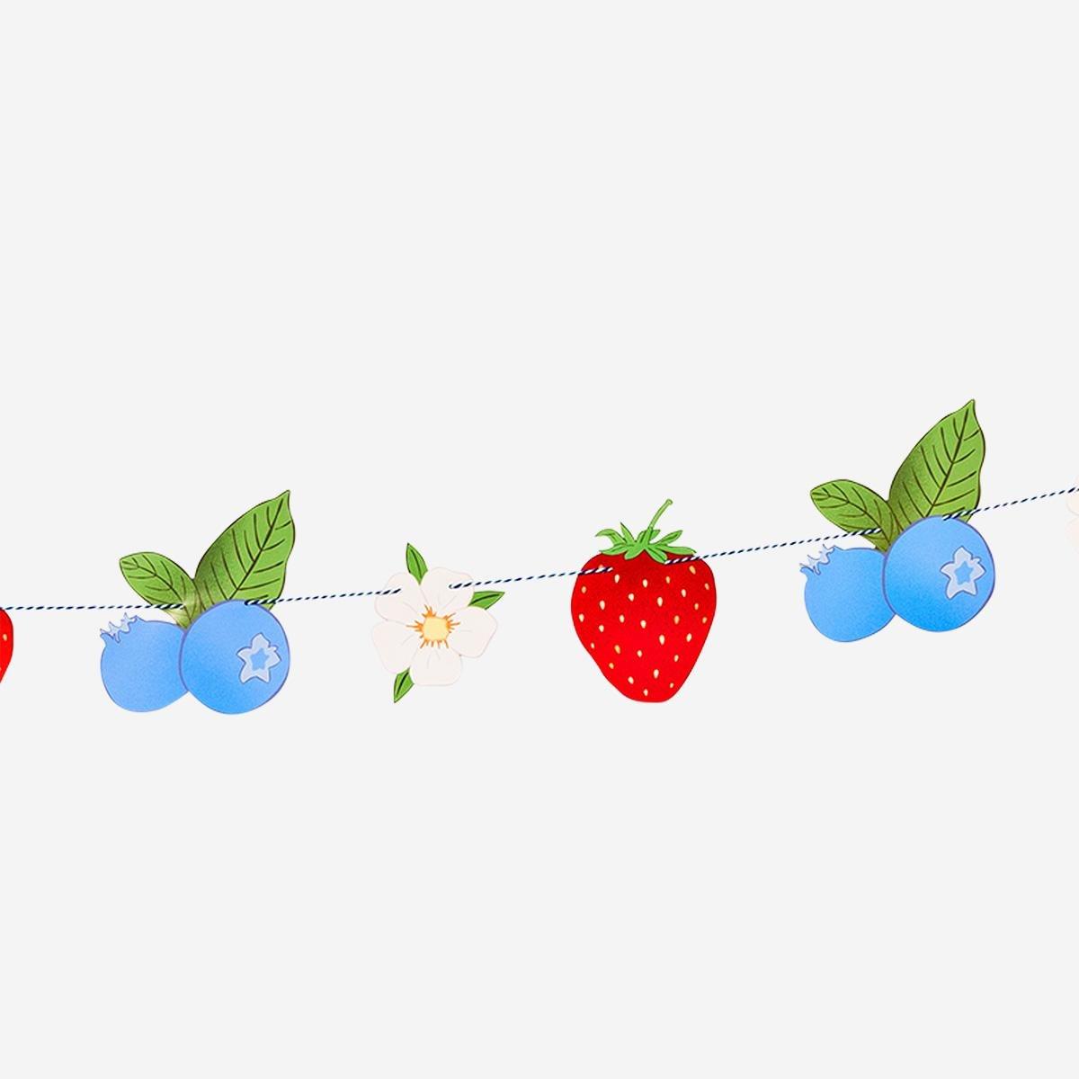 Red Strawberry Paper Garland - 300 Cm