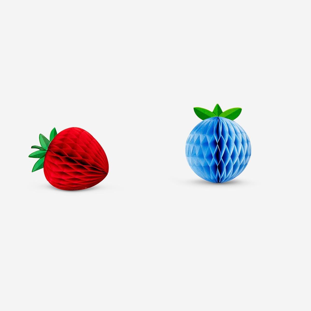 Multicolour Honeycomb Berry Table Decorations - 6 Pcs