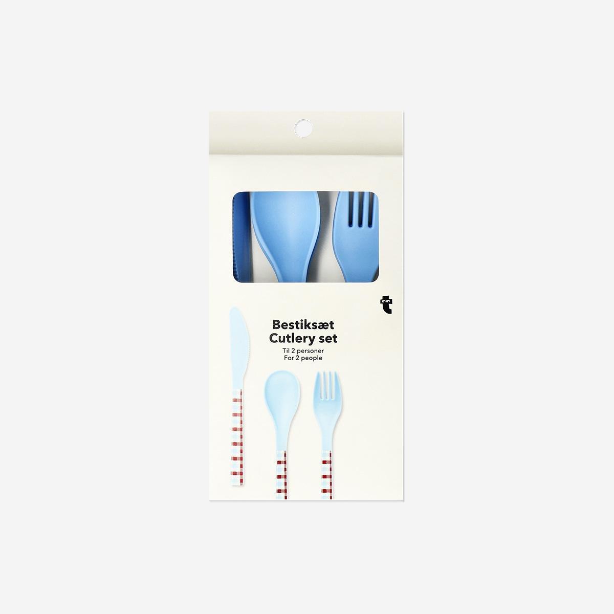 Multicolour Checkered Cutlery Set - 6 Pcs