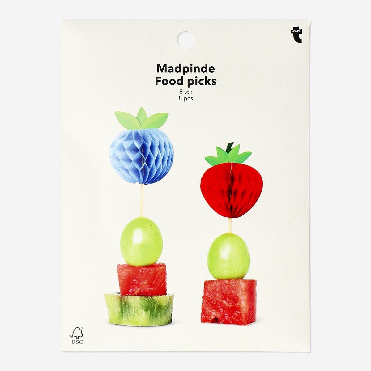 Multicolour Honeycomb Berry Food Picks - 8 Pcs