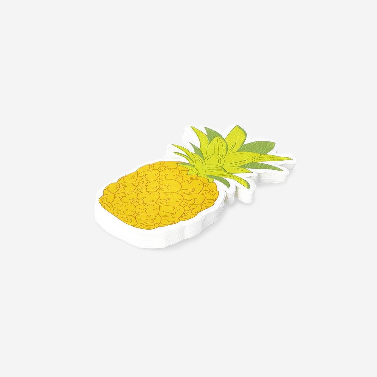 Yellow Pineapple Napkins - 16 Pcs