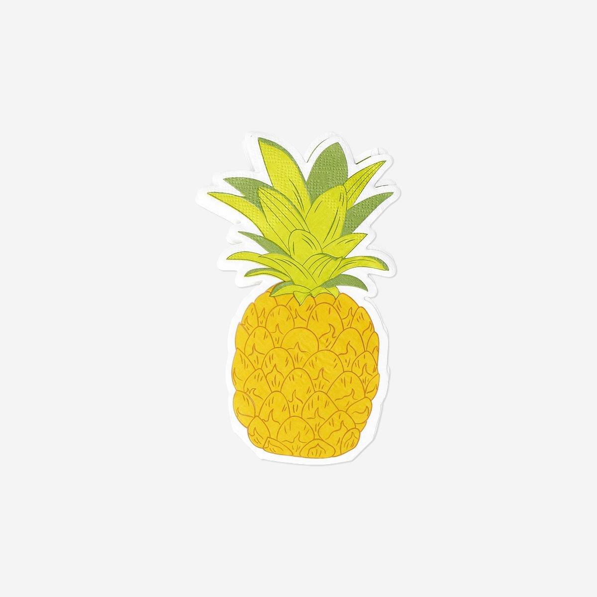 Yellow Pineapple Napkins - 16 Pcs