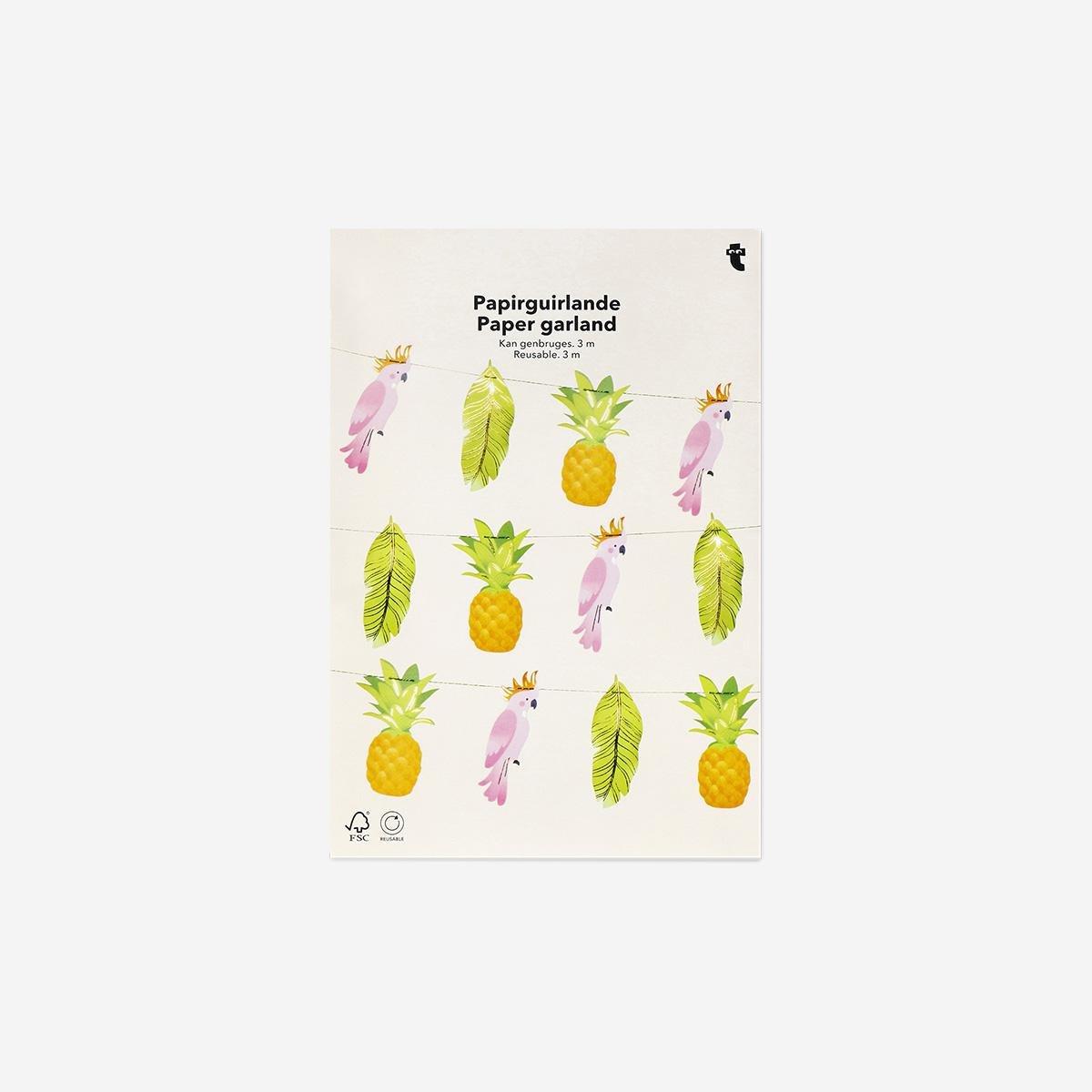 Multicolour Tropical Theme Paper Garland - 300 Cm