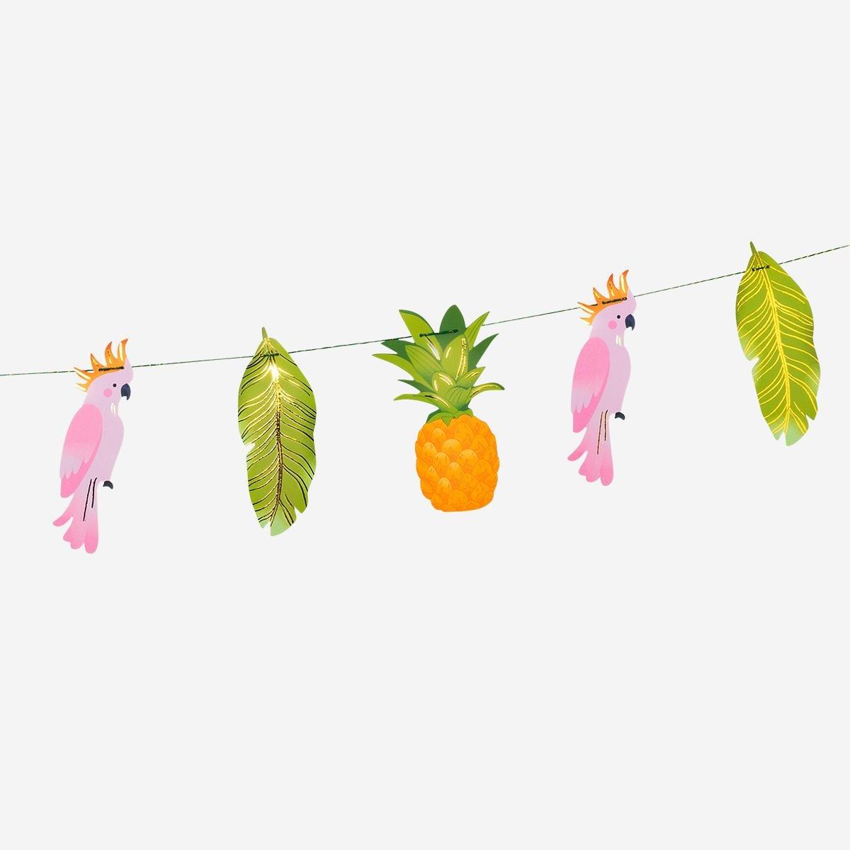 Multicolour Tropical Theme Paper Garland - 300 Cm
