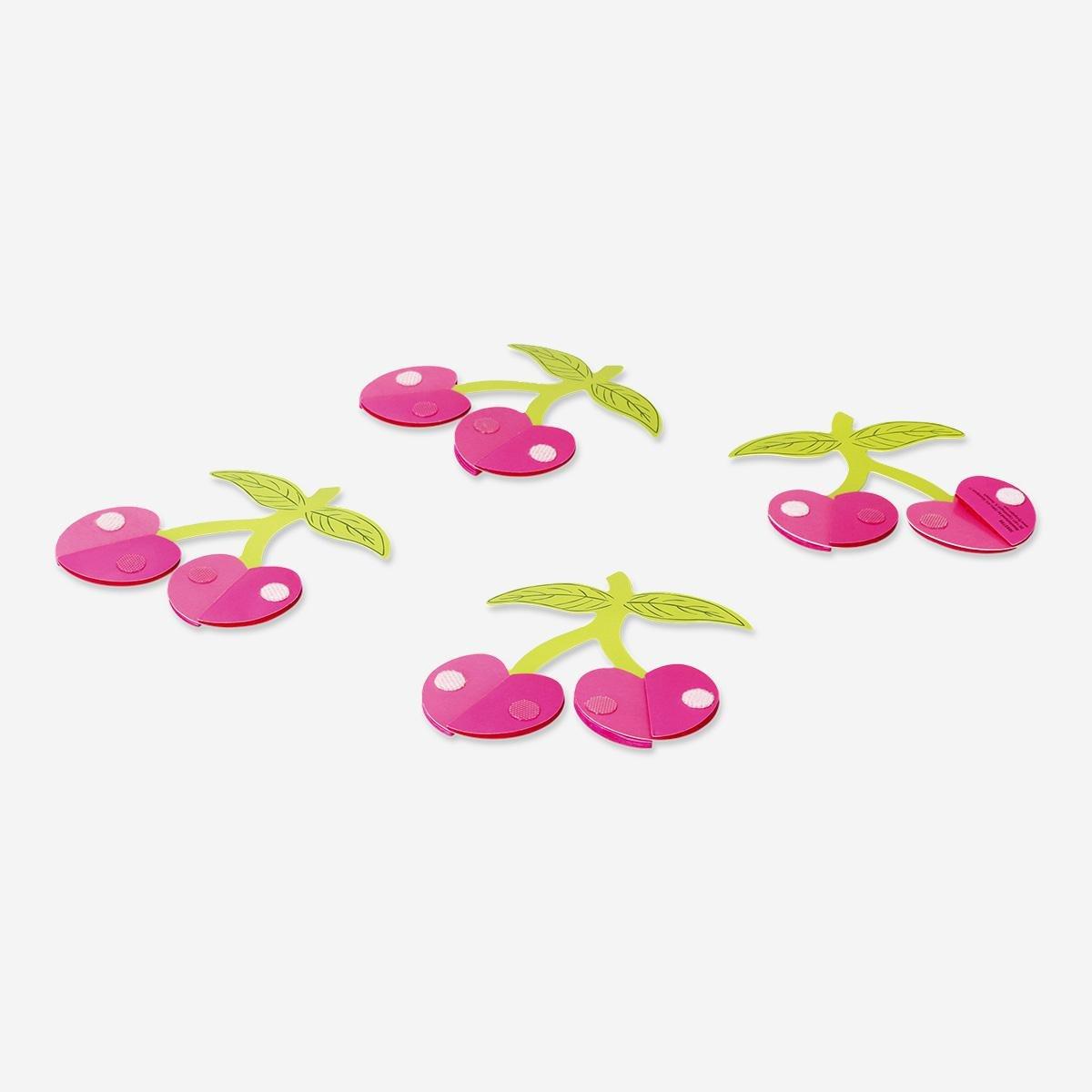 Multicolour Cherry Table Decorations - 4 Pcs