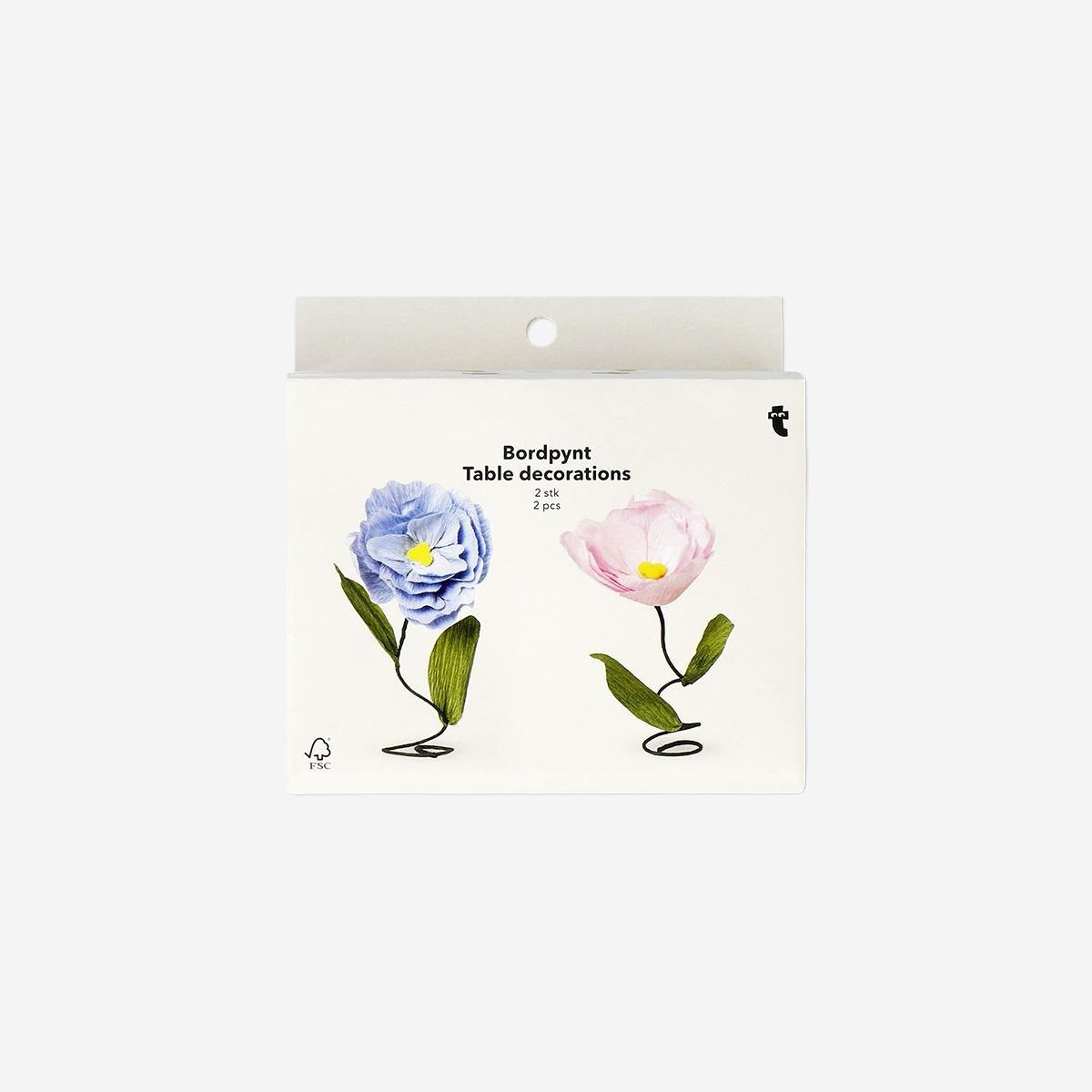 Multicolour Summer Flower Table Decorations - 2 Pcs