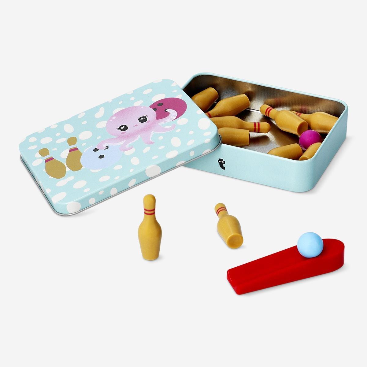 Multicolour Mini Bowling Tin Box Game