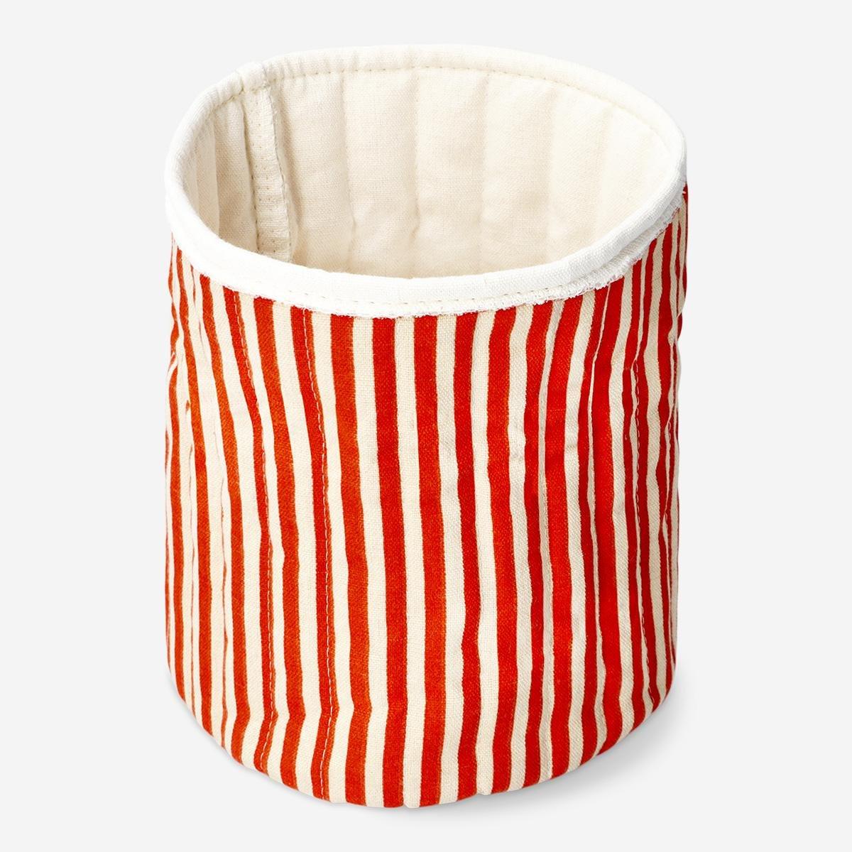 Orange Striped Storage Basket . 20 Cm