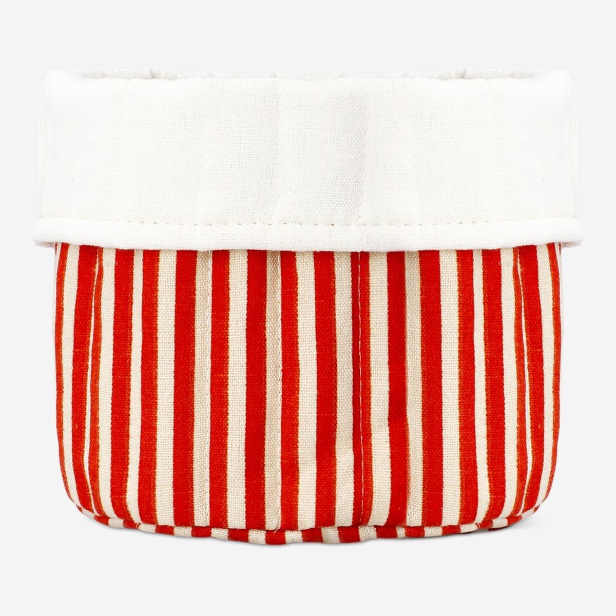 Orange Striped Storage Basket . 20 Cm
