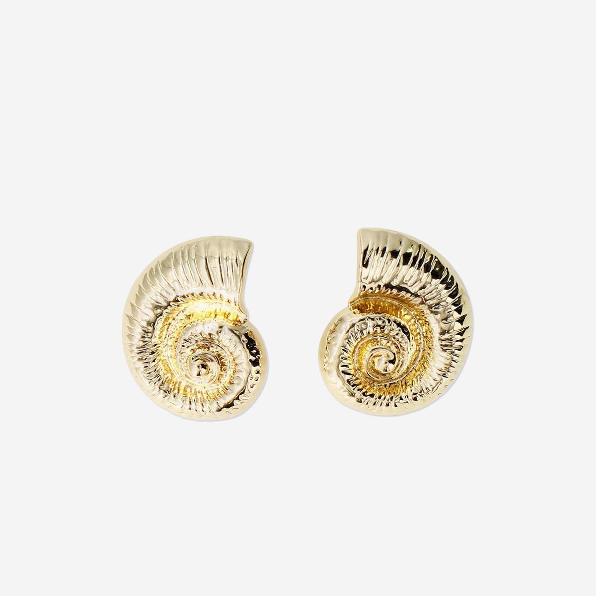 Gold Giant Shells Earrings