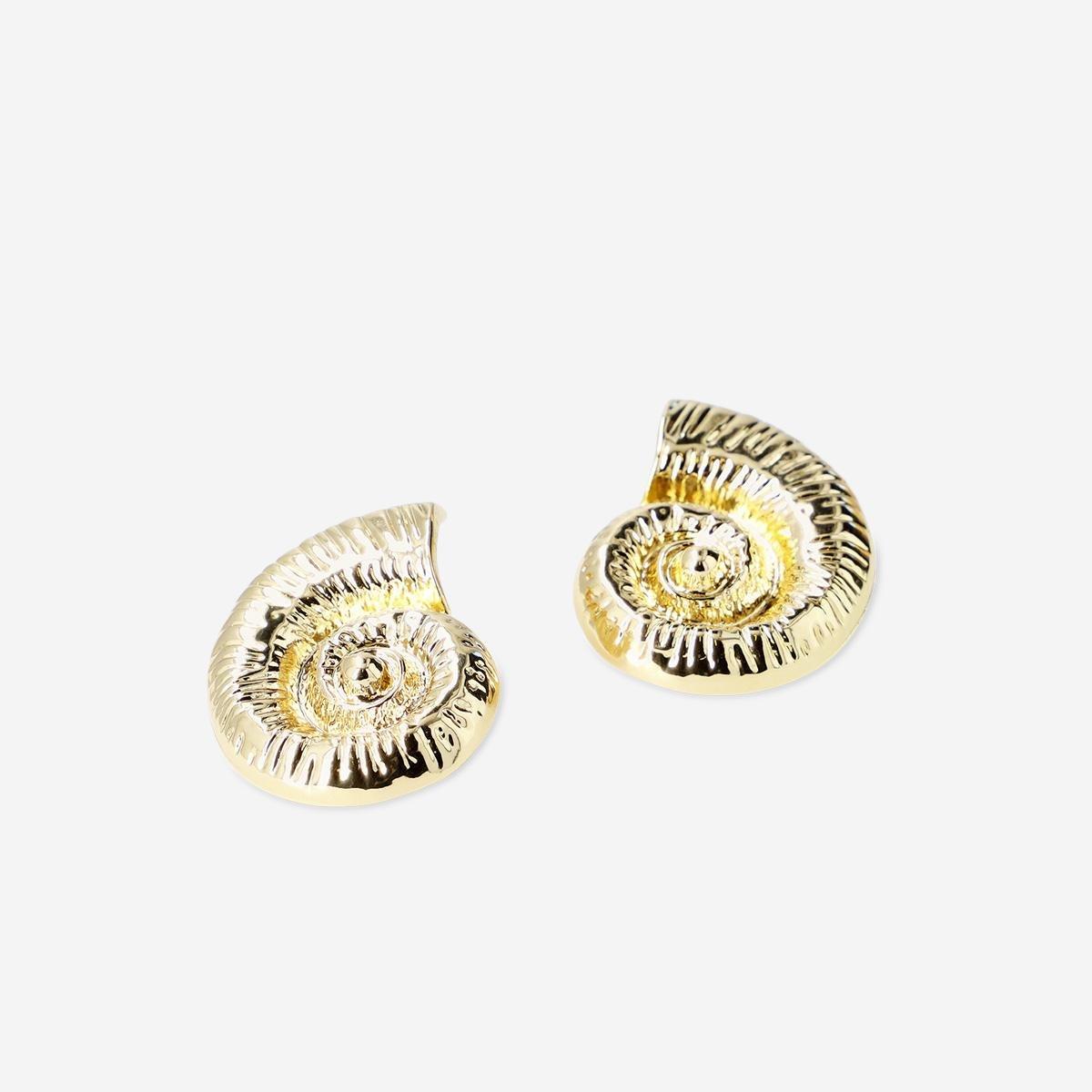 Gold Giant Shells Earrings