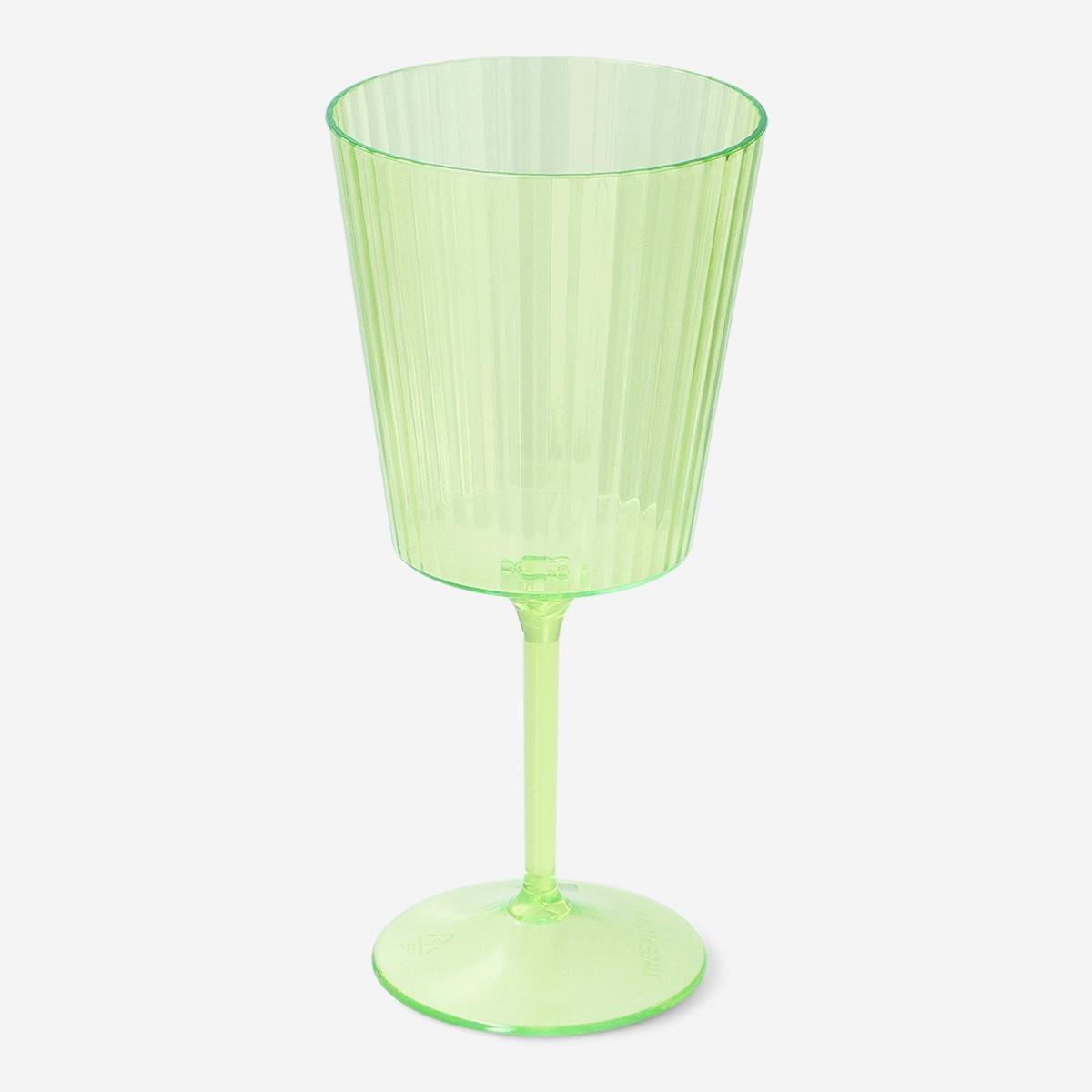 Green Plastic Wine Glass - 370 Ml