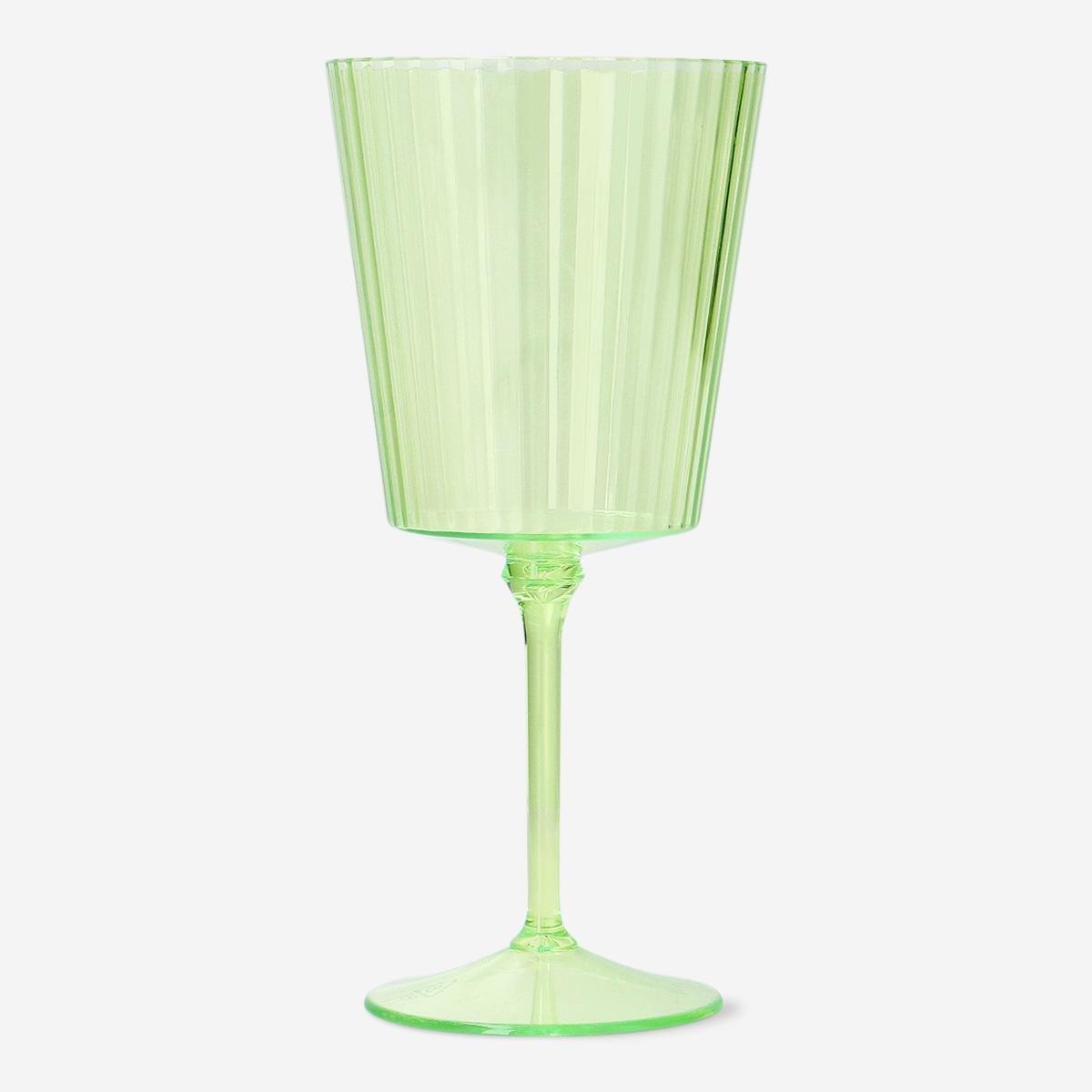 Green Plastic Wine Glass - 370 Ml
