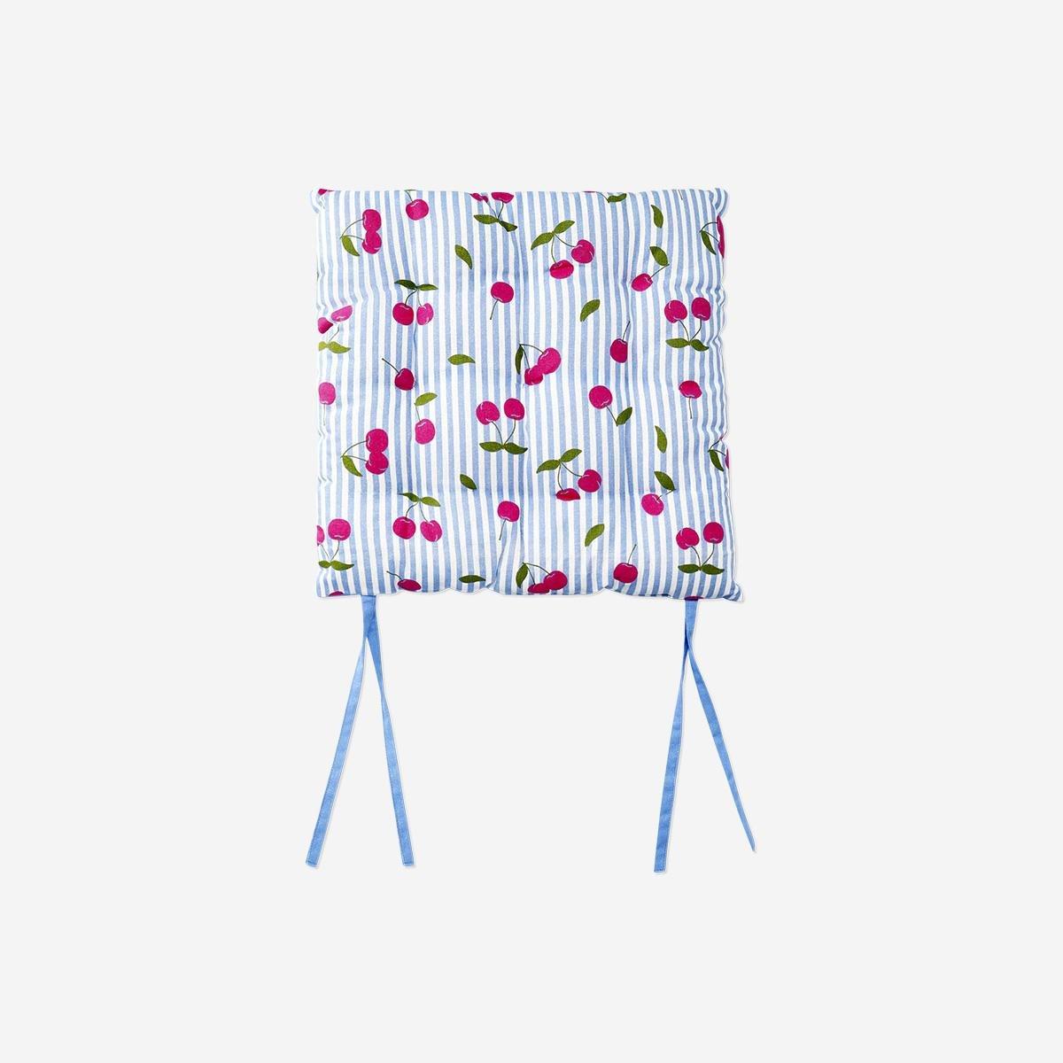 Multicolour Stripes And Cherries Cushion